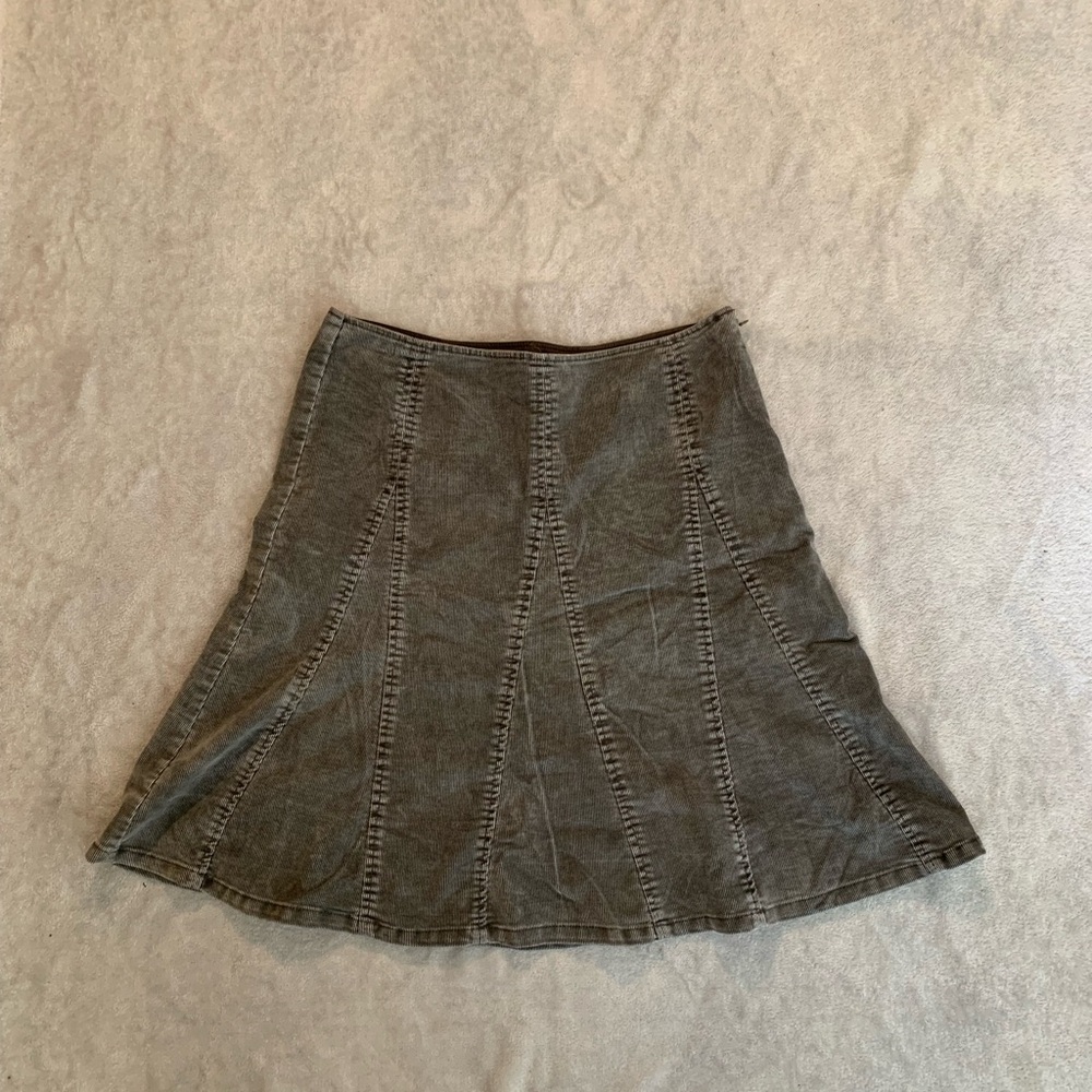 GAP STRETCH Grey Corduroy A-Line Skirt